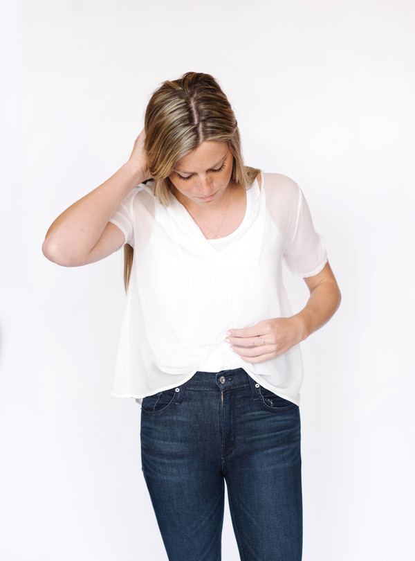 Lacausa White Wash Fling Top Lacausa White Wash Fling Top