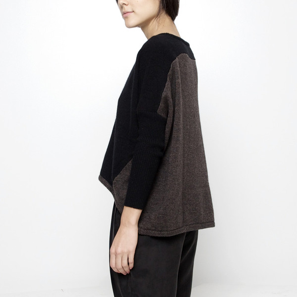 7115 by Szeki Cocoon Sweater FW15 - Black/Brown 7115 by Szeki Cocoon Sweater FW15 - Black/Brown