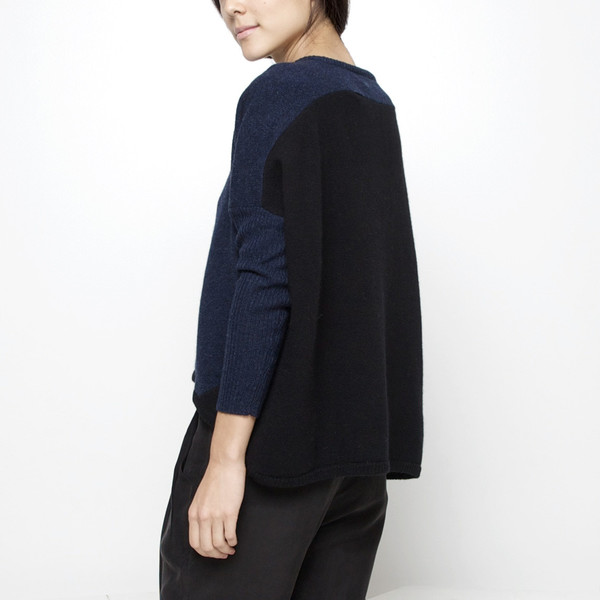 7115 by Szeki Cocoon Sweater FW15 - Navy/Black 7115 by Szeki Cocoon Sweater FW15 - Navy/Black