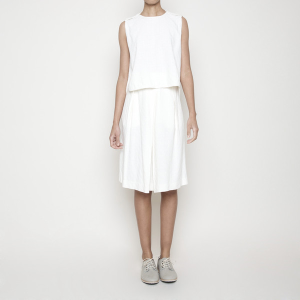 Crew Neck Cropped Top- White SS16 Crew Neck Cropped Top- White SS16