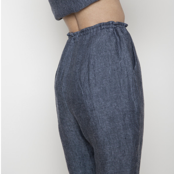 7115 by Szeki Linen Drawstring Pant R16- Blue 7115 by Szeki Linen Drawstring Pant R16- Blue