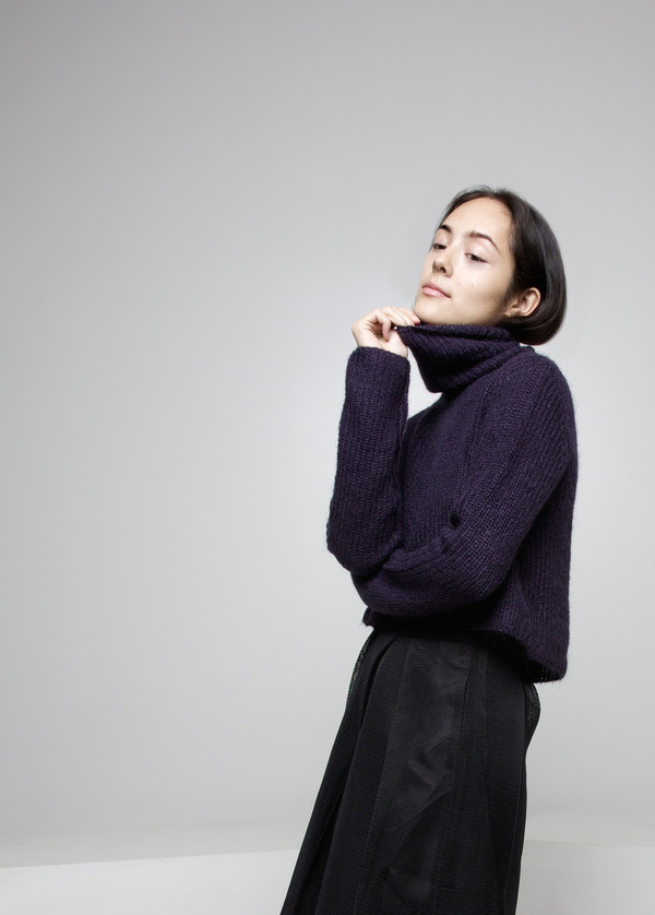 Mohair Turtleneck Cropped Sweater FW15 - Indigo Mohair Turtleneck Cropped Sweater FW15 - Indigo