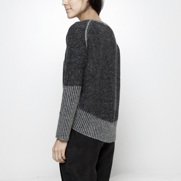 7115 by Szeki Reversible Cropped Sweater FW15 - Grey/Charcoal 7115 by Szeki Reversible Cropped Sweater FW15 - Grey/Charcoal