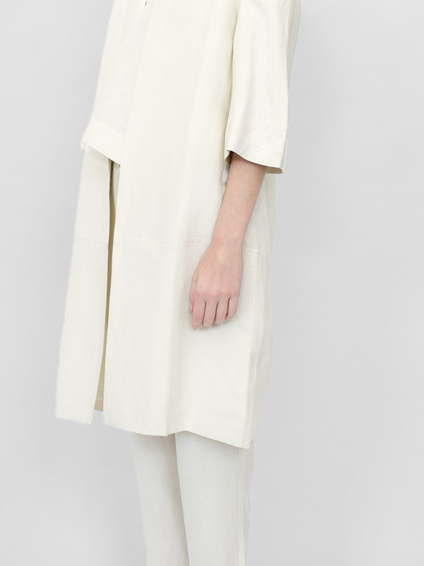 7115 by Szeki Structured Linen Long Coat 7115 by Szeki Structured Linen Long Coat