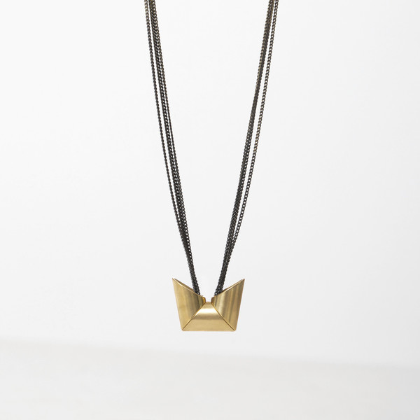 7115 by Szeki Triple Trapezoid Necklace 7115 by Szeki Triple Trapezoid Necklace