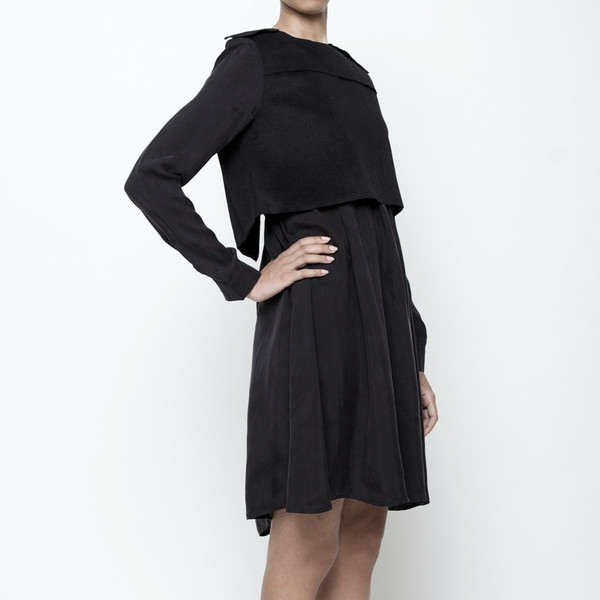 7115 by Szeki Wool Vest Long Sleeve Dress 7115 by Szeki Wool Vest Long Sleeve Dress