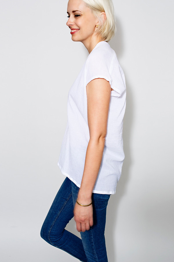 In-Stock: Everyday Top, Cotton Gauze in White In-Stock: Everyday Top, Cotton Gauze in White