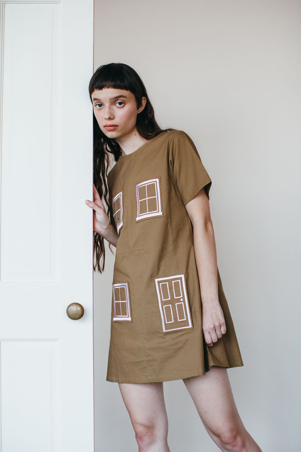 Samantha Pleet House Dress - Brown Samantha Pleet House Dress - Brown