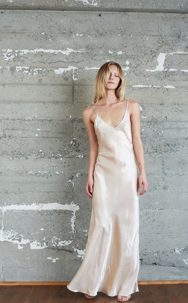 Kamperett Rosalind Silk Charmeuse Slip Dress | Champagne Kamperett Rosalind Silk Charmeuse Slip Dress | Champagne