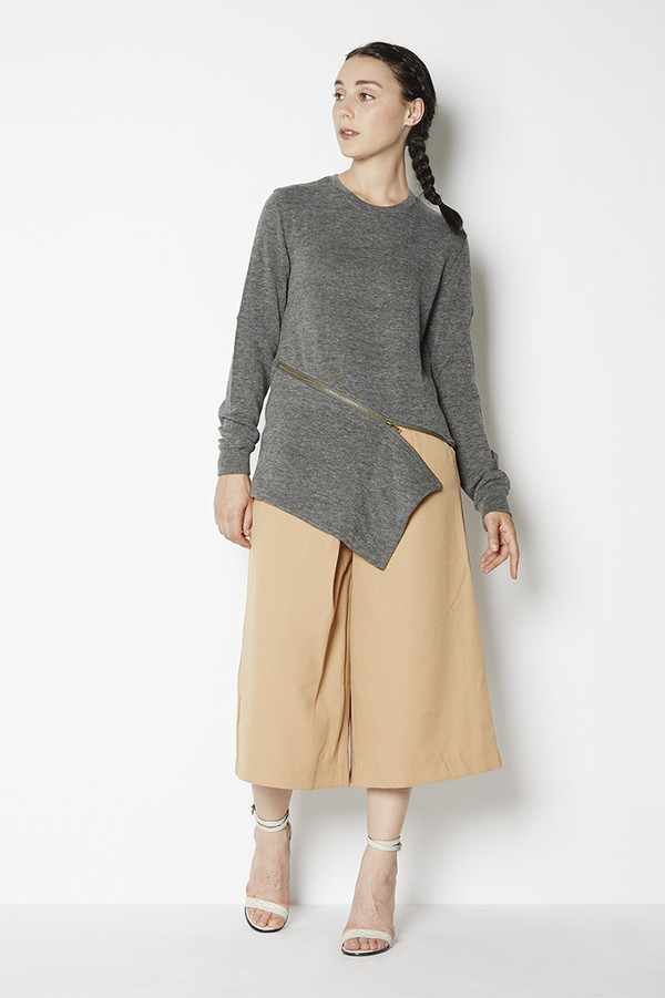 Shades of Grey Asymmetric Zipper Sweater Shades of Grey Asymmetric Zipper Sweater