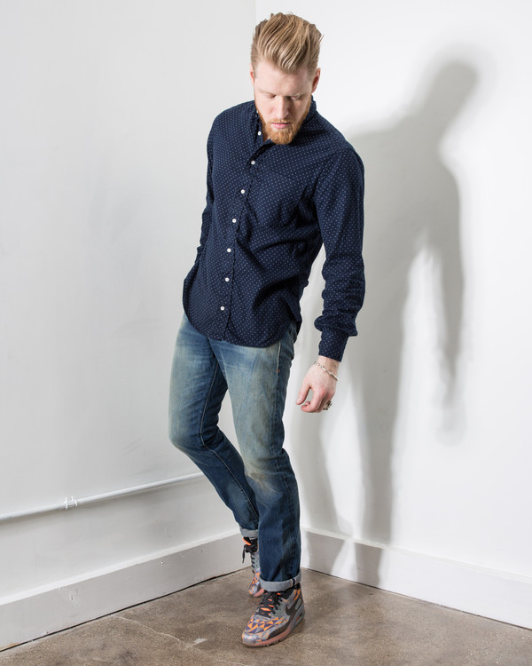 Gitman Bros. Navy Dot Flannel Gitman Bros. Navy Dot Flannel