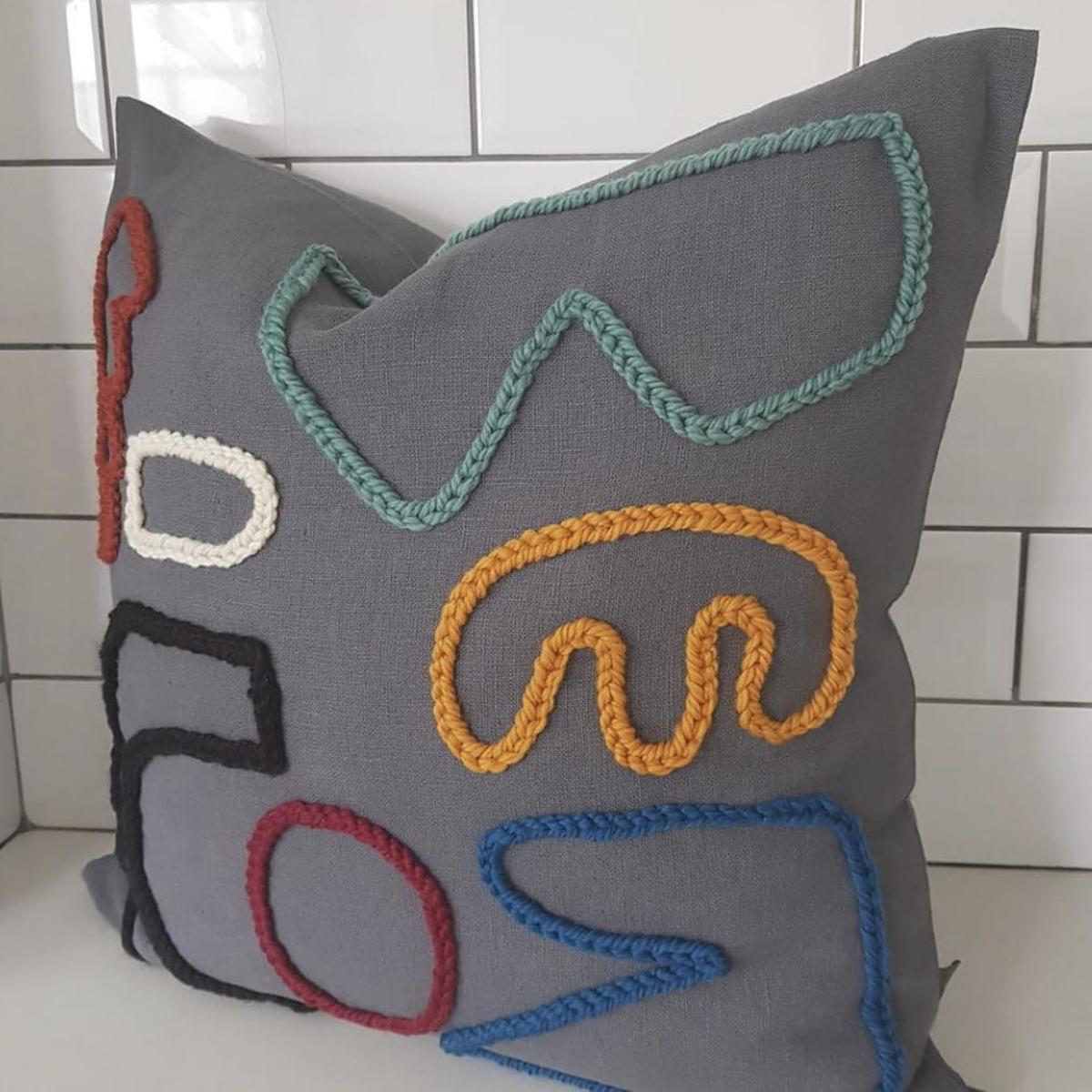 Plinth Home Large Abstract Ii Pillow Charcoal Garmentory