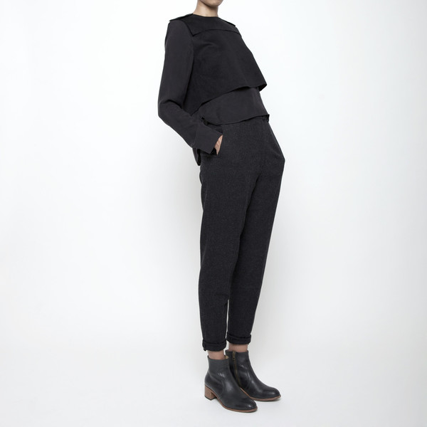 7115 by Szeki Wool Vest Long Sleeve Top FW15 - Black 7115 by Szeki Wool Vest Long Sleeve Top FW15 - Black
