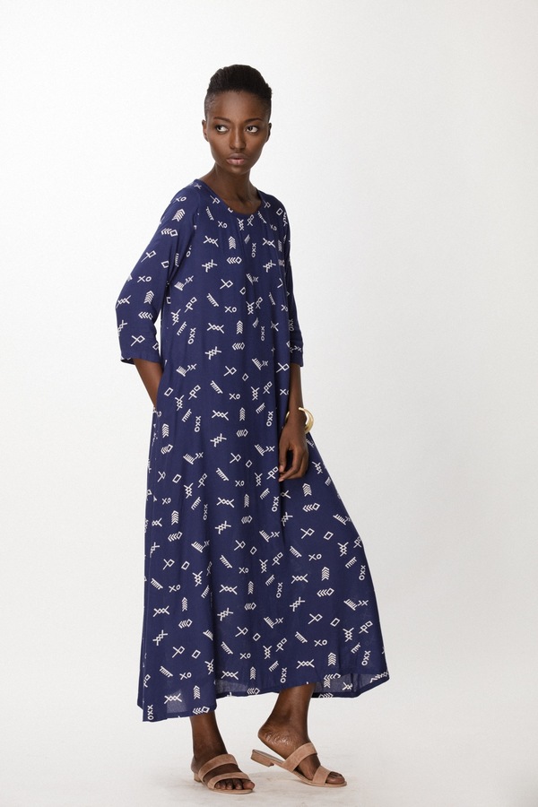 Osei-Duro Nima Long Dress in Cobalt Jot Osei-Duro Nima Long Dress in Cobalt Jot