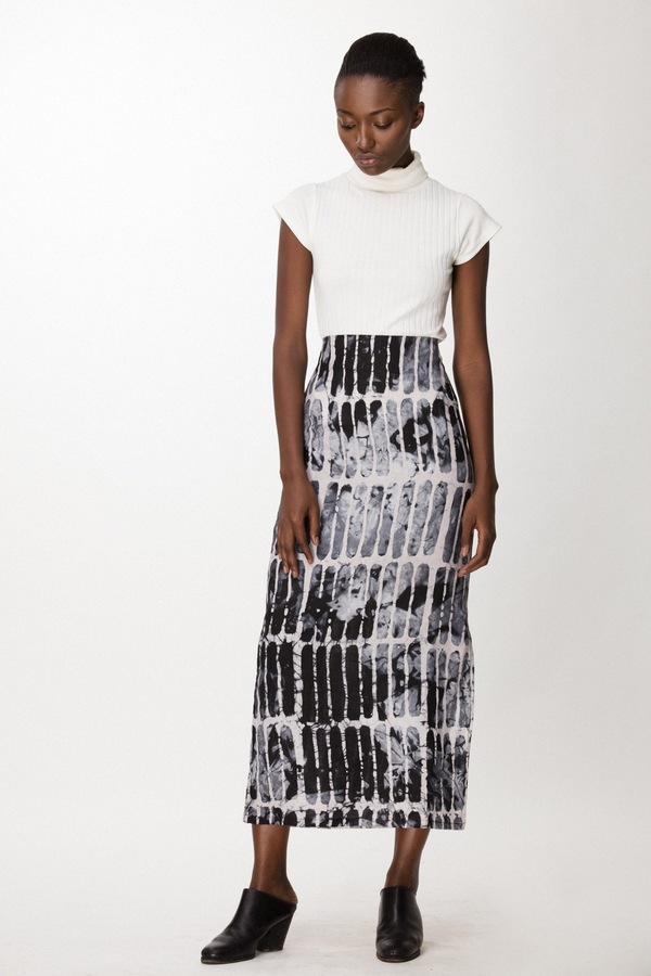 Osei-Duro Column Skirt in Black Chalk Osei-Duro Column Skirt in Black Chalk