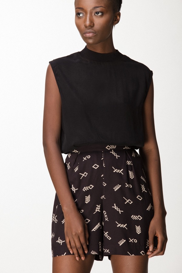 Osei-Duro Lorem Shorts in Black Jot Osei-Duro Lorem Shorts in Black Jot