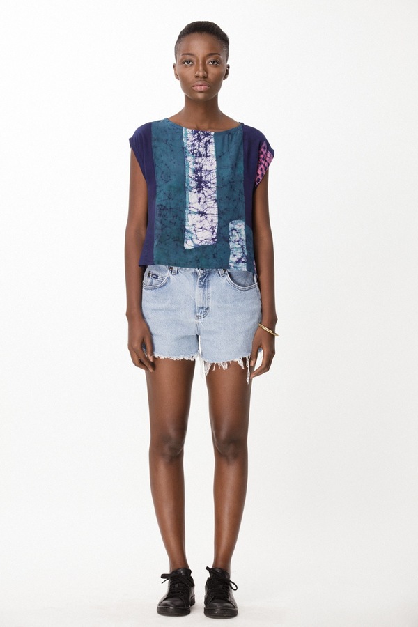 Osei-Duro Maena Shell in Navy Rubics Osei-Duro Maena Shell in Navy Rubics