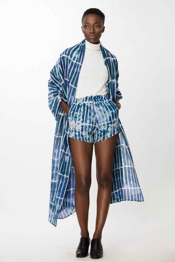 Osei-Duro Bena Scarf in Marine Chalk Osei-Duro Bena Scarf in Marine Chalk