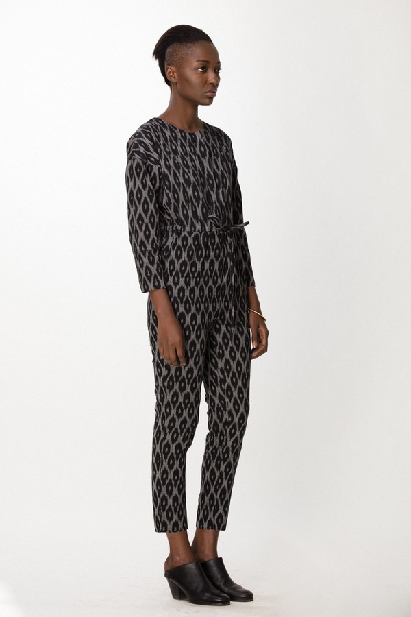 Osei-Duro Toss Jumpsuit in B&W Ikat Osei-Duro Toss Jumpsuit in B&W Ikat