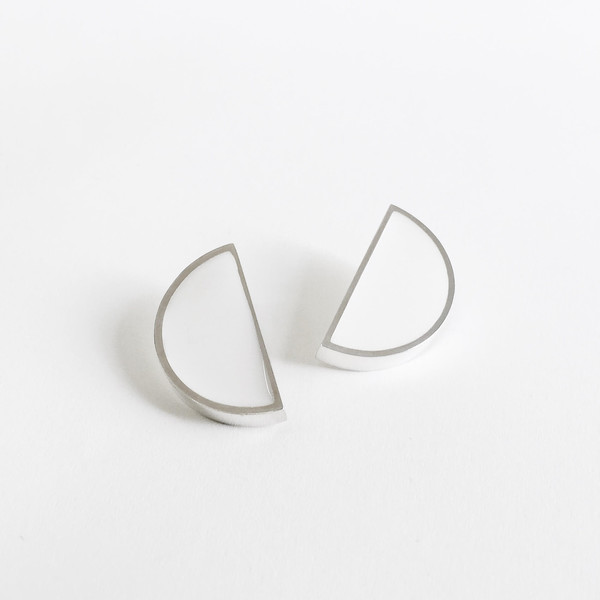 Karenn.la White Semi Circle Earring Karenn.la White Semi Circle Earring