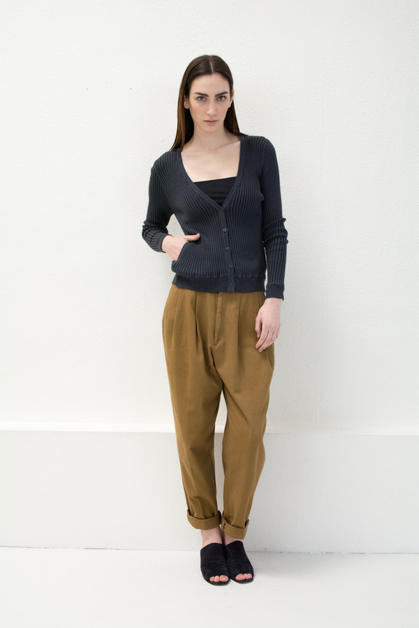 Micaela Greg Black Rib Cardigan Micaela Greg Black Rib Cardigan