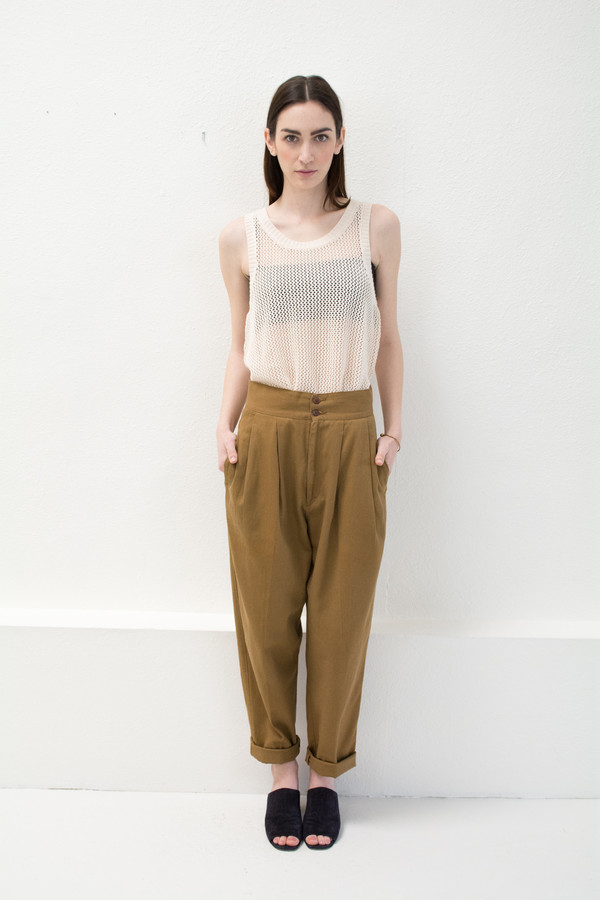 Micaela Greg Cream Mesh Tank Micaela Greg Cream Mesh Tank