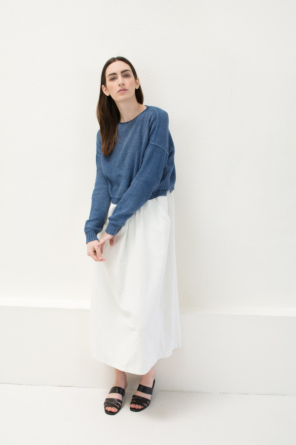 Micaela Greg Indigo Crop Sweater Micaela Greg Indigo Crop Sweater