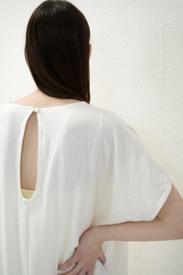 Micaela Greg White Keyhole Dress Micaela Greg White Keyhole Dress