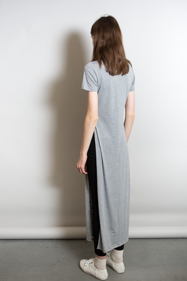 BLQ Basiq Side Slit Maxi Tee / Heather Grey BLQ Basiq Side Slit Maxi Tee / Heather Grey