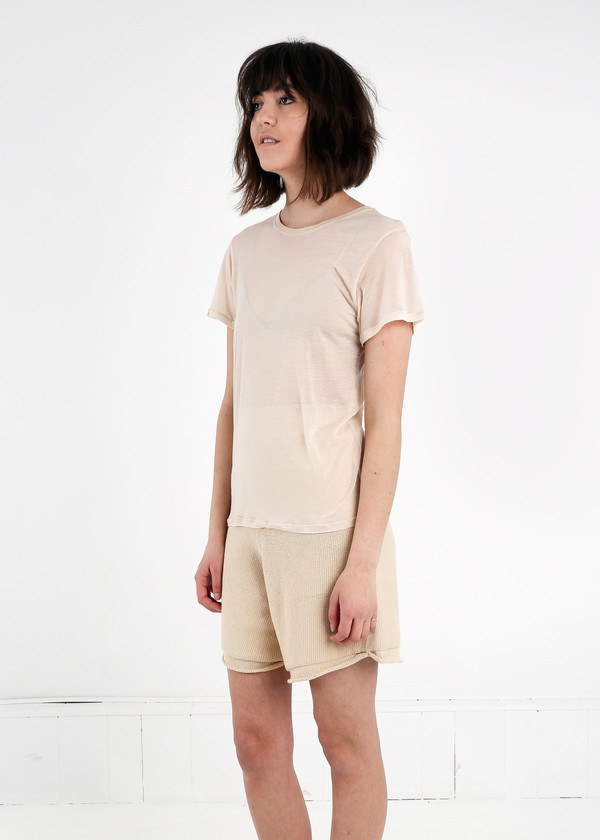 Baserange Nude Cupro Tee Shirt Baserange Nude Cupro Tee Shirt