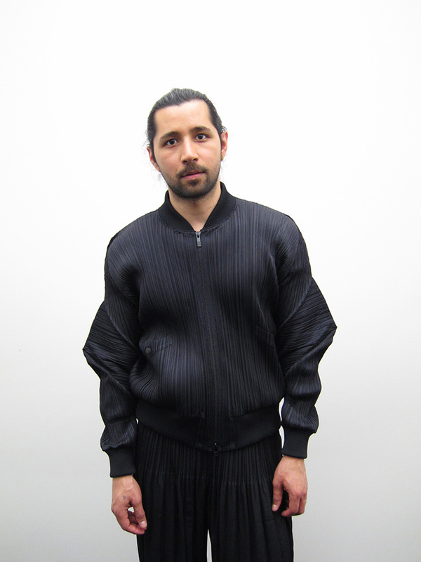 Issey Miyake Pleated Bomber Jacket - Black Issey Miyake Pleated Bomber Jacket - Black