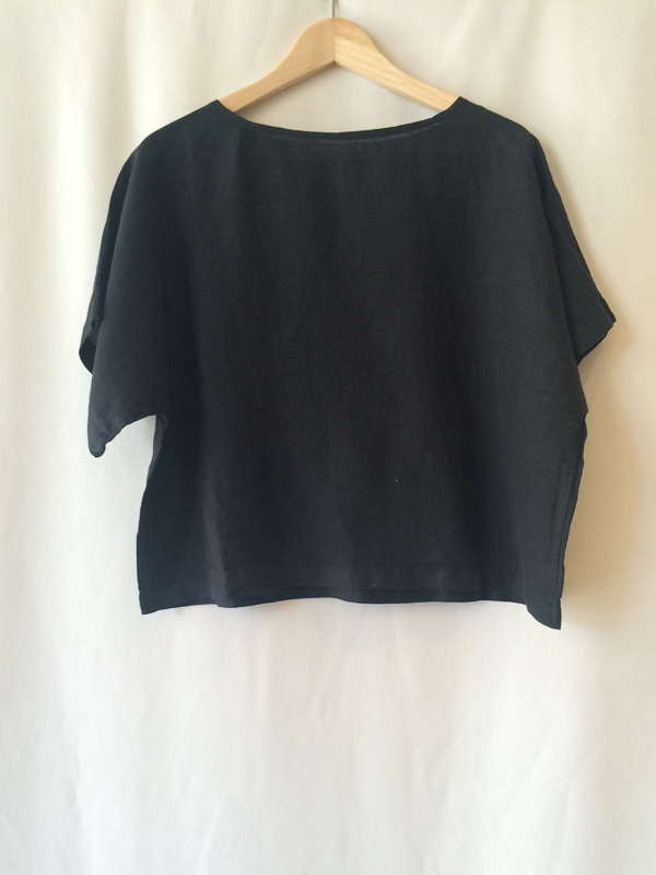 Black Crane Linen Square Top Black Crane Linen Square Top