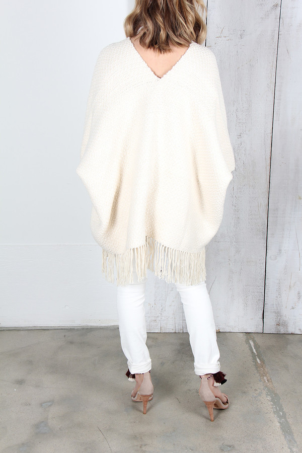 APIECE APART V-NECK FRINGE PONCHO APIECE APART V-NECK FRINGE PONCHO
