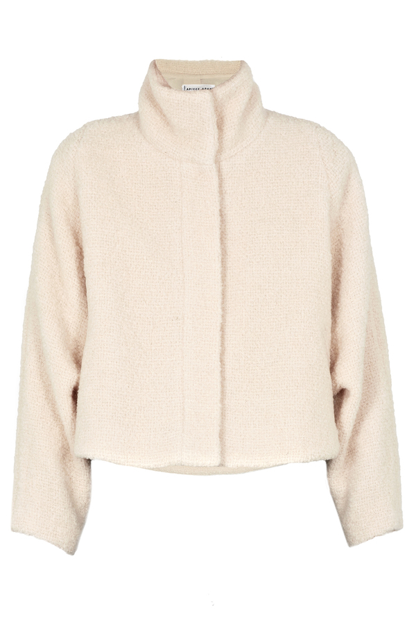 Apiece Apart Juliana Cream Cropped Blanket Coat Apiece Apart Juliana Cream Cropped Blanket Coat