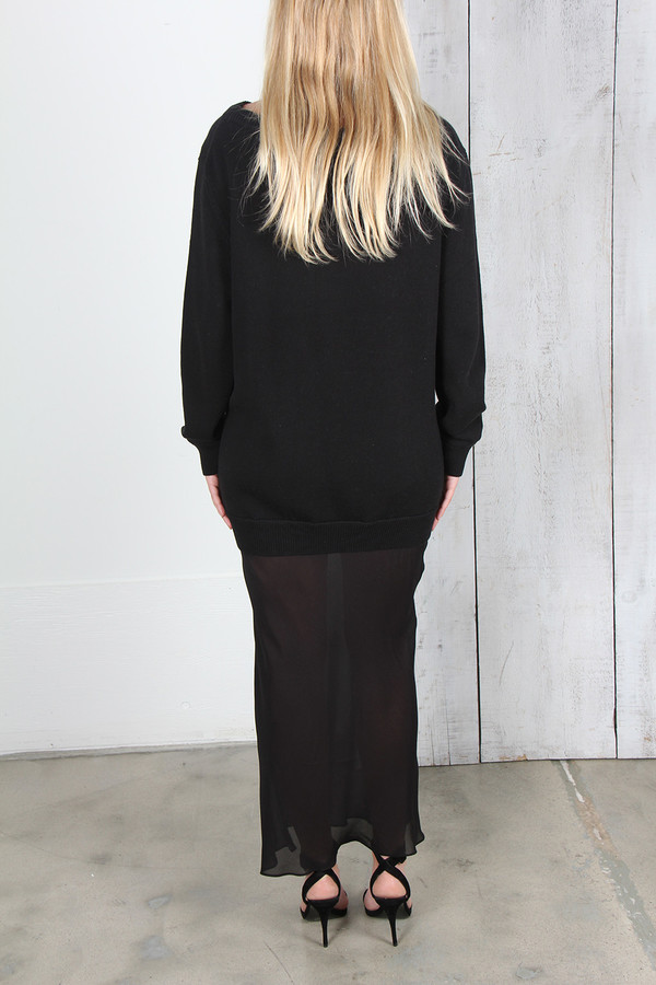 ALEXANDER WANG KNIT PULLOVER DRESS WITH SILK SKIRT ALEXANDER WANG KNIT PULLOVER DRESS WITH SILK SKIRT