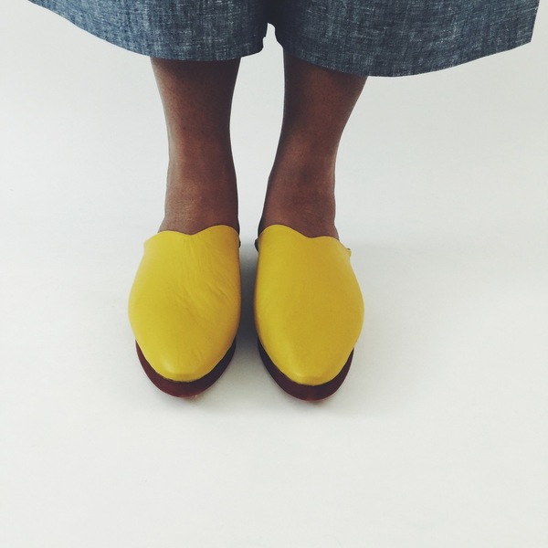 Carrie Forbes Babouche in Yellow Leather Carrie Forbes Babouche in Yellow Leather