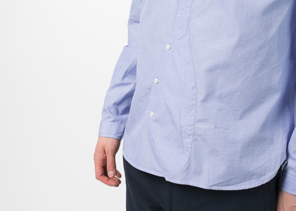 Men's Wooster + Lardini Asymmetrical Placket Shirt - Blue Men's Wooster + Lardini Asymmetrical Placket Shirt - Blue