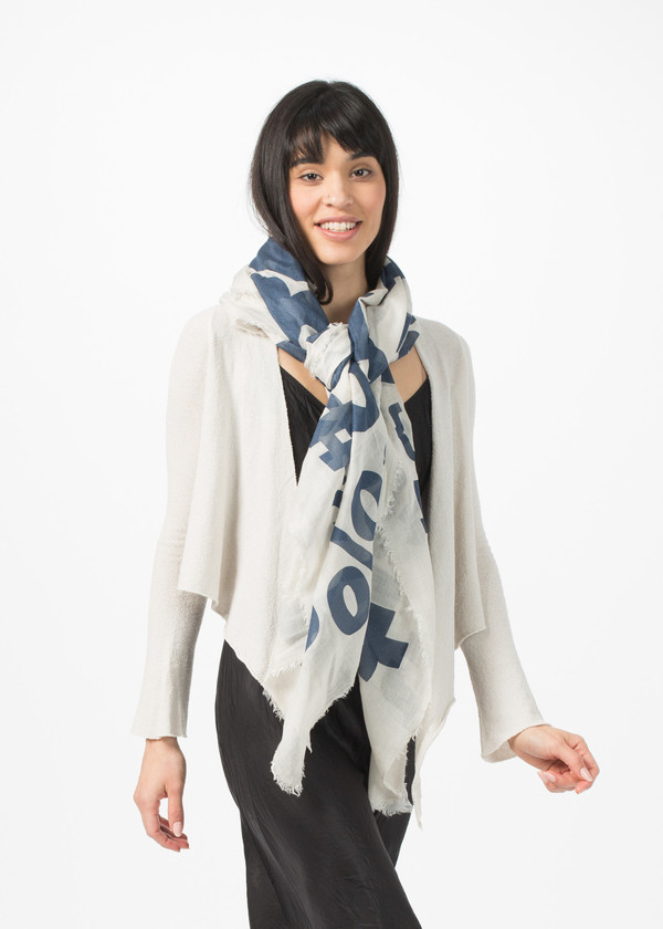 Rundholz BL Large Print Text Scarf - Coconut Rundholz BL Large Print Text Scarf - Coconut