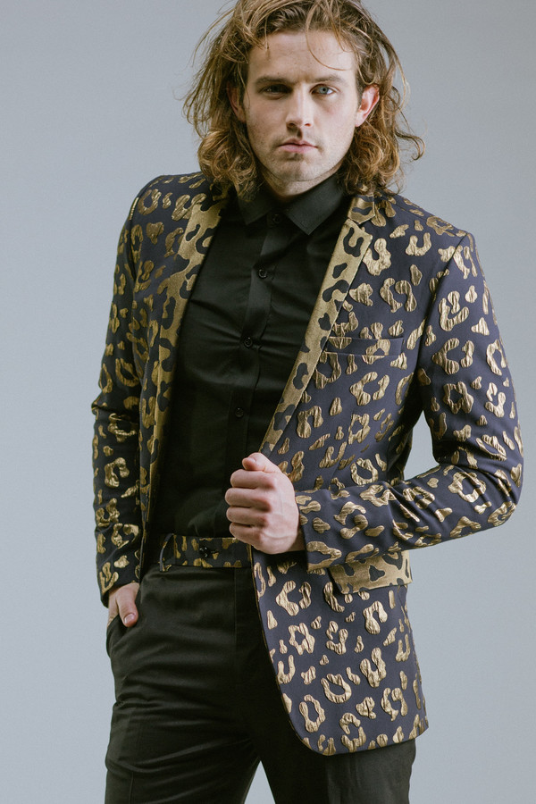 Men's Any Old Iron Gold Leopard Suit Men's Any Old Iron Gold Leopard Suit