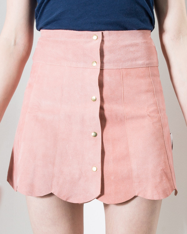 Stoned Immaculate Marcia Suede Petal Skirt in Rose Stoned Immaculate Marcia Suede Petal Skirt in Rose