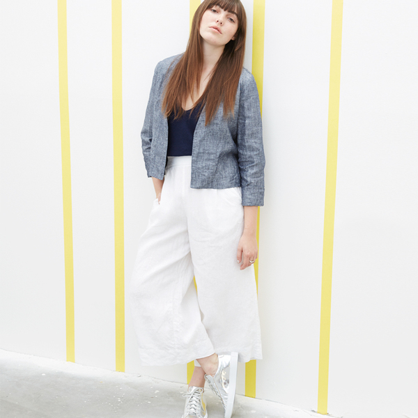 Ali Golden LINEN JACKET - BLUE CHAMBRAY Ali Golden LINEN JACKET - BLUE CHAMBRAY