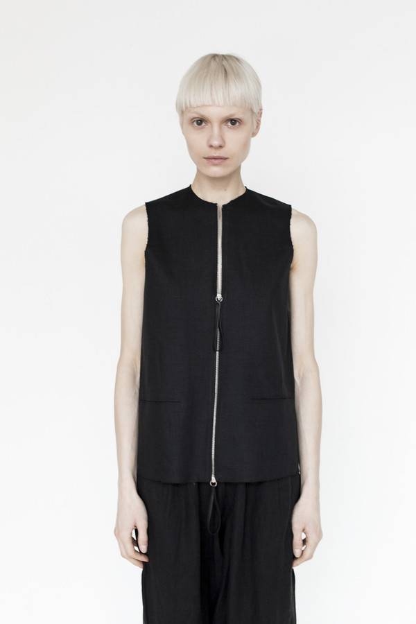 CF. Goldman Linen Bonded Top - Black CF. Goldman Linen Bonded Top - Black