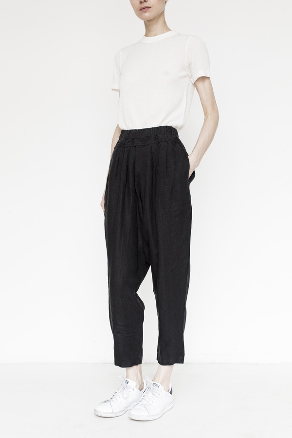 Black Crane Linen Carpenter Pant - Black Black Crane Linen Carpenter Pant - Black