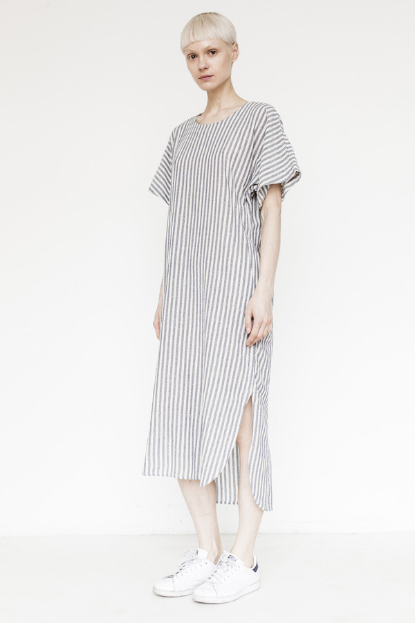 Black Crane Linen Long Dress Black Crane Linen Long Dress