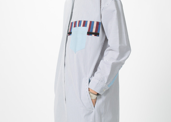 Odeeh Shirtdress with Stripe Trim Odeeh Shirtdress with Stripe Trim