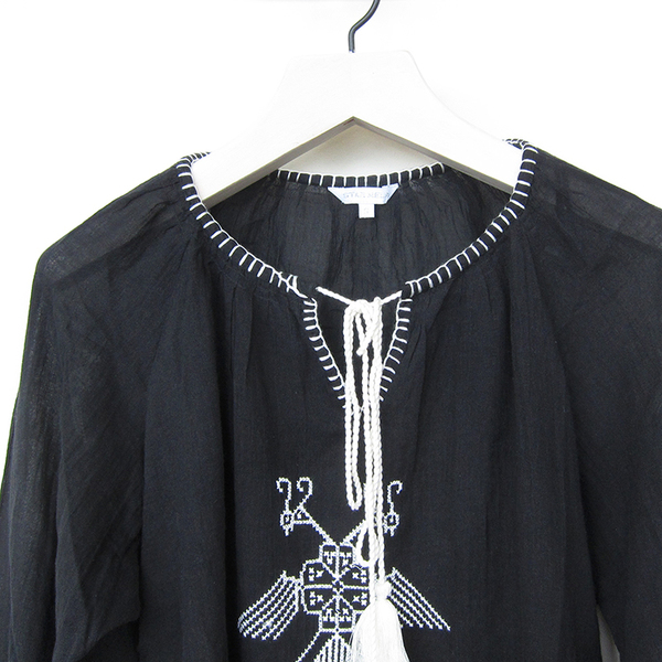 Star Mela Lipi embroidered top - black/ecru Star Mela Lipi embroidered top - black/ecru