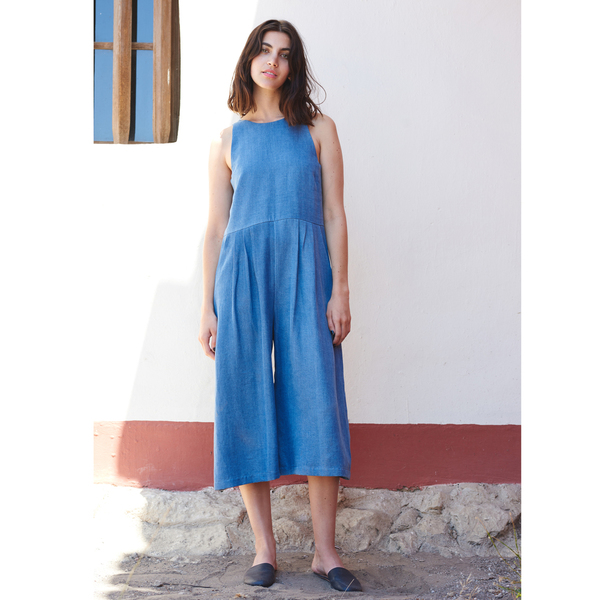 First Rite Crop Pantsuit Denim First Rite Crop Pantsuit Denim