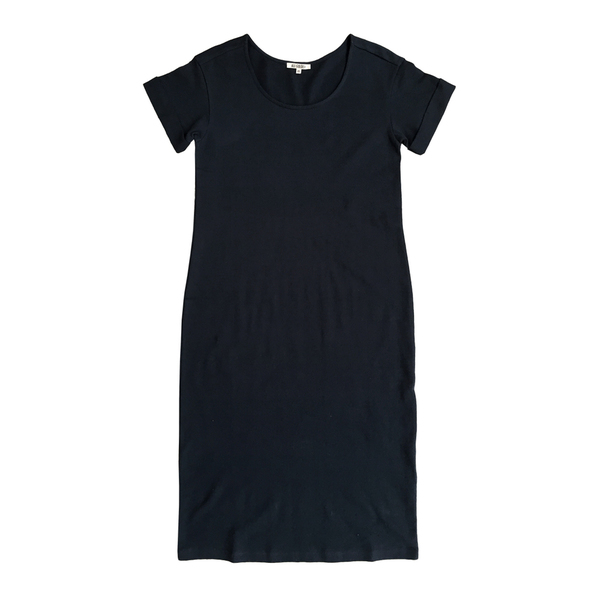 Ali Golden ROLL-SLEEVE T-SHIRT DRESS - BLACK Ali Golden ROLL-SLEEVE T-SHIRT DRESS - BLACK
