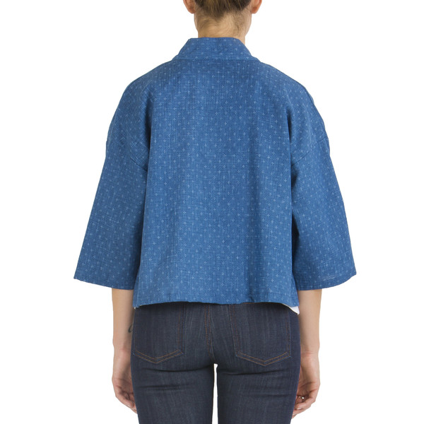 NAKED AND FAMOUS / VESTE KIMONO IMPRIMEE - BLEU NAKED AND FAMOUS / VESTE KIMONO IMPRIMEE - BLEU