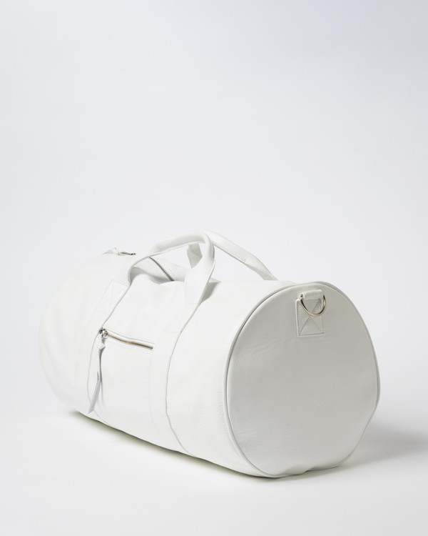 Clyde Duffel Bag in White Leather Clyde Duffel Bag in White Leather